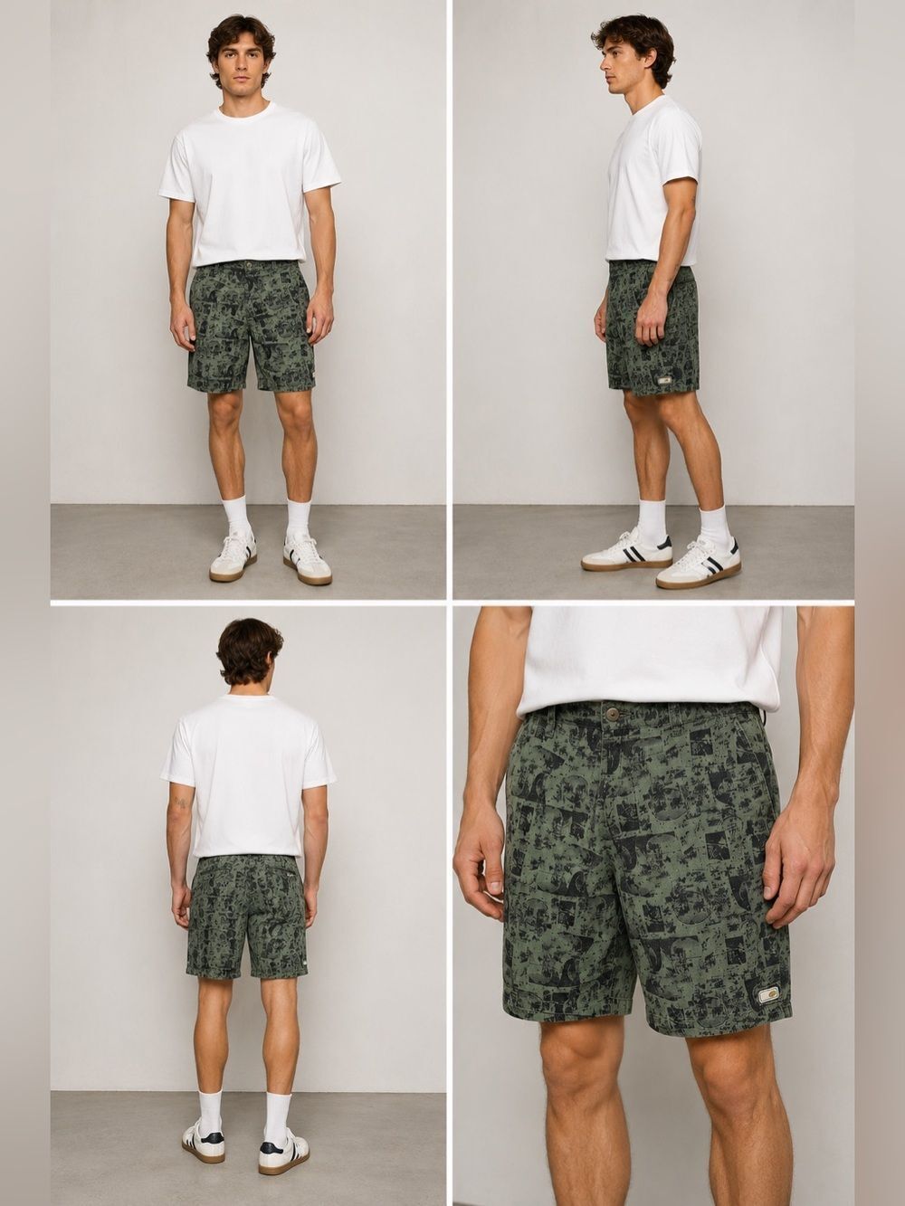 Gotcha Men’s Cargo Cotton Shorts Green Black Size 38W 11” inseam